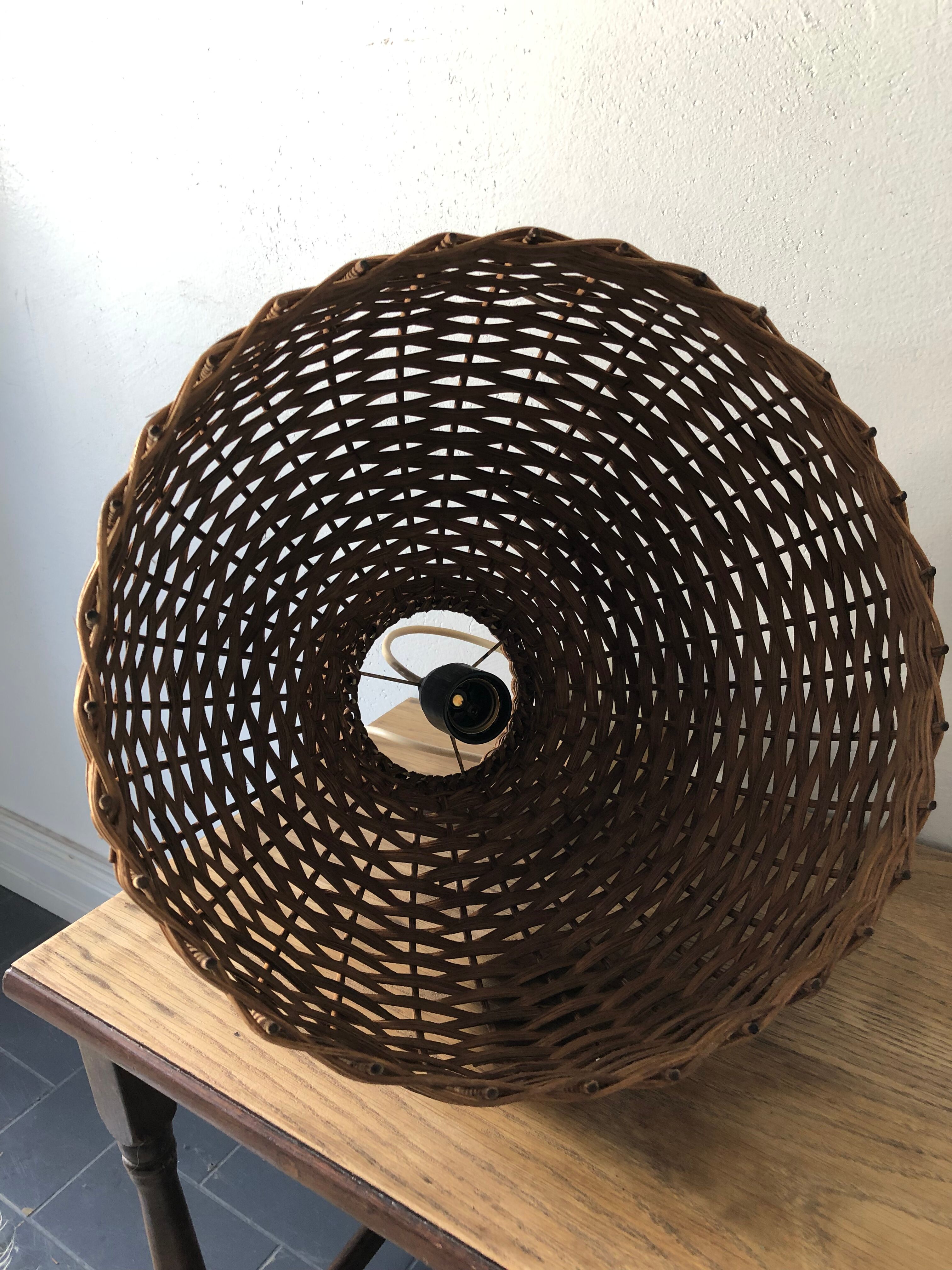 Vintage rattan pendant light