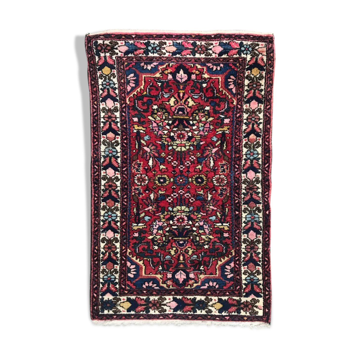 Vintage handmade persian hamadan rug
