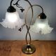 Vintage brass lamp and handkerchief globes
