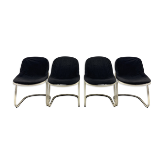 Lot de 4 chaises Sabrina de Gastone Rinaldi éditées par Thema, années 1970