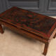 Chinese coffee table lacquer red background naturalistic décor twentieth