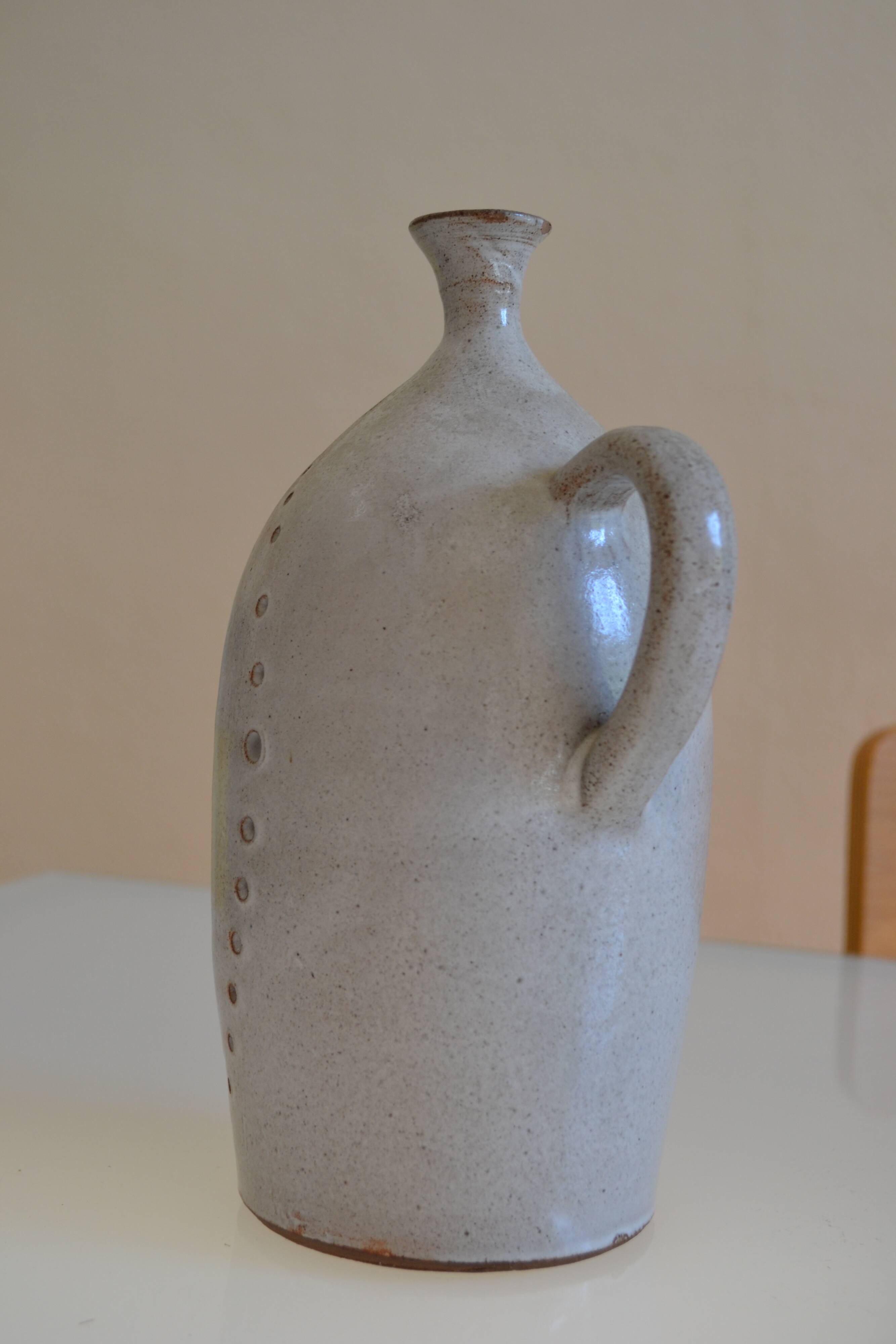 Ceramic stoneware candle holder from the 1970s.