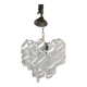 Murano Glass Sputnik Chandelier With Swirling Italian Glass Clear and White