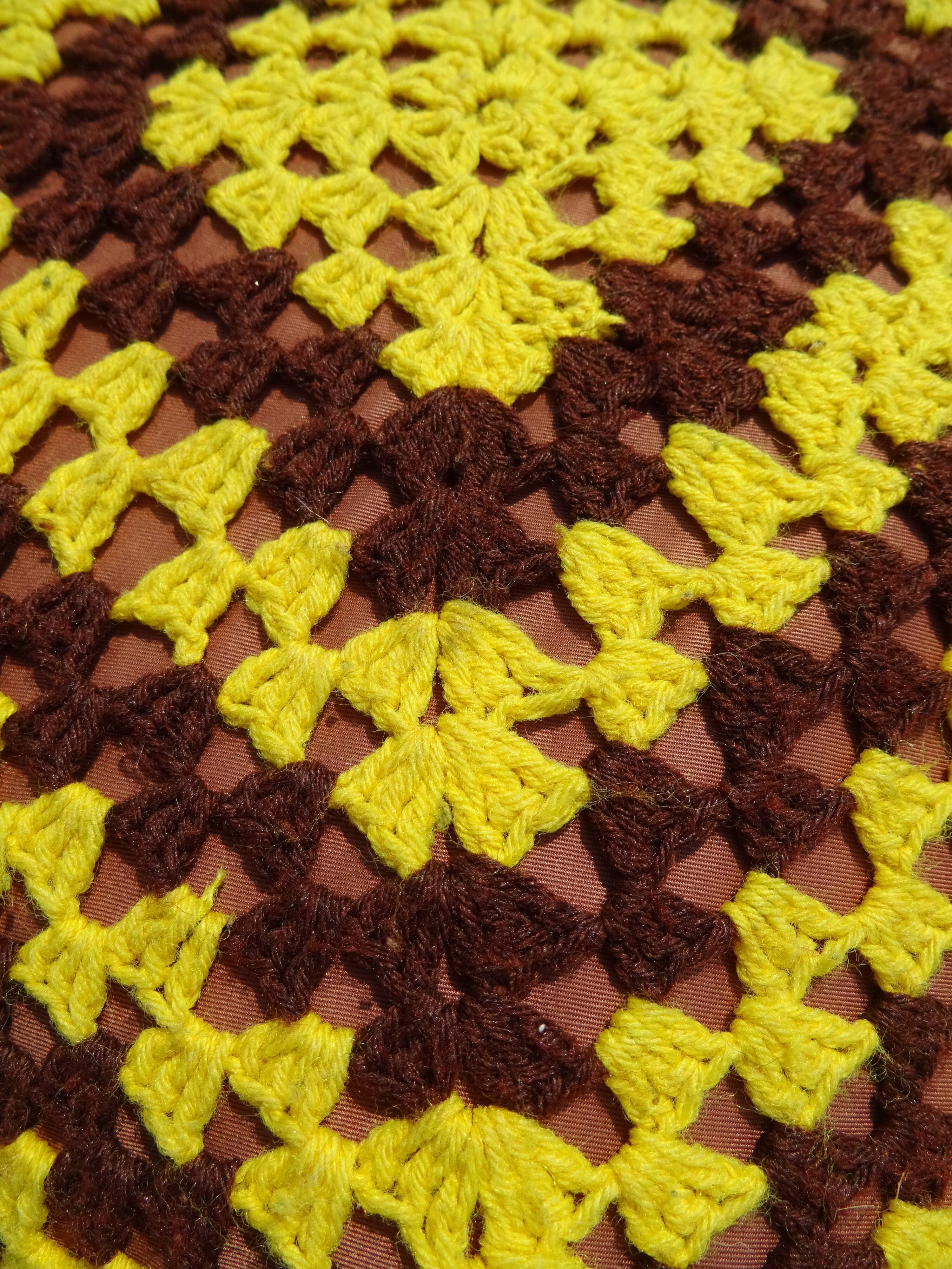 Vintage wool cushion crochet year 60