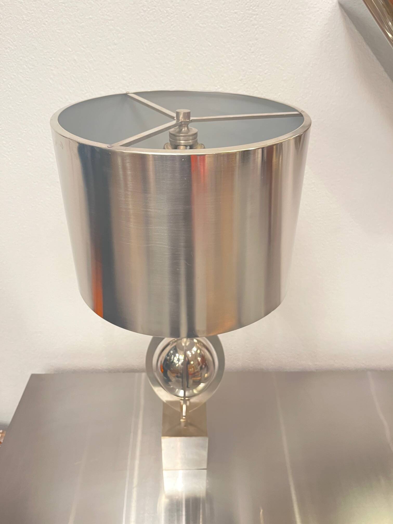 Pair of Ogive lamps in stainless steel by Maison Charles Paris 1970