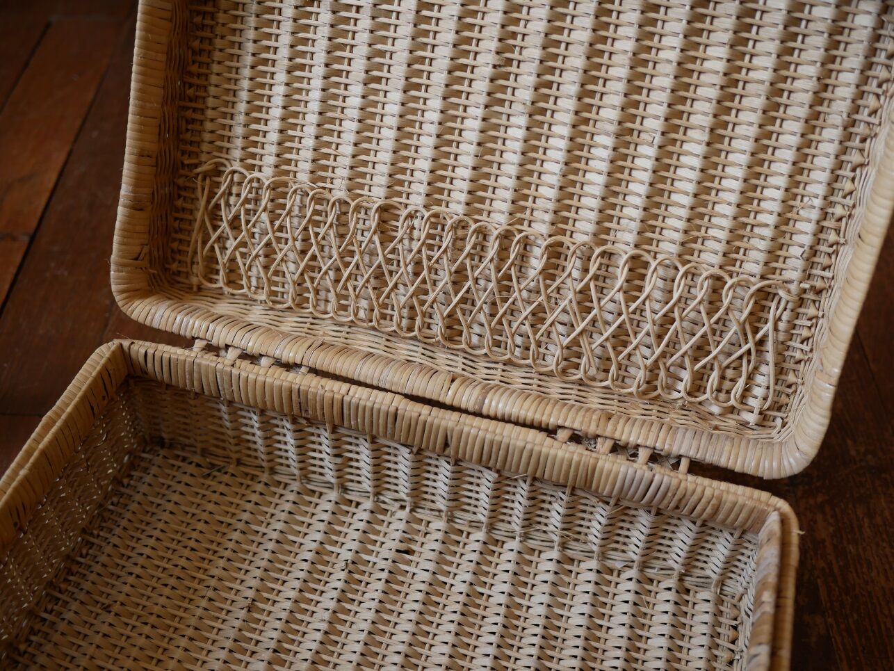 Suitcase vintage wicker