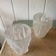 Pair of Art Deco lampshades in frosted glass signed Hubens