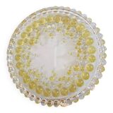 Vintage glass cake plate walther glass bubbles embossed