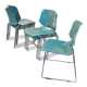 10 chaises empilables Matrix Krueger de design mid-century par Thomas Tolleson / vert menthe / États-Unis années 1970