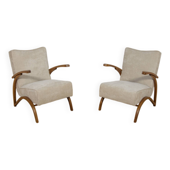 Fauteuils Modèle 410 par Jindřich Halabala pour UP Závody, Tchécoslovaquie, 1930s, Set de 2