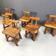 Set of 6 sculptural brutalist dining chairs, 1960s