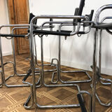 Set of 6 Bauhaus bar stools. Mart stam style hokers.