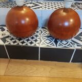 Wooden ball lamp base made in Italy