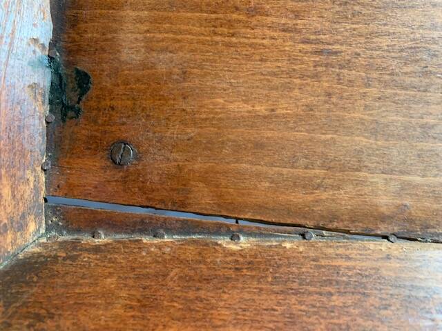 Napoleon III wooden side table, tray table on wheels, 19th century