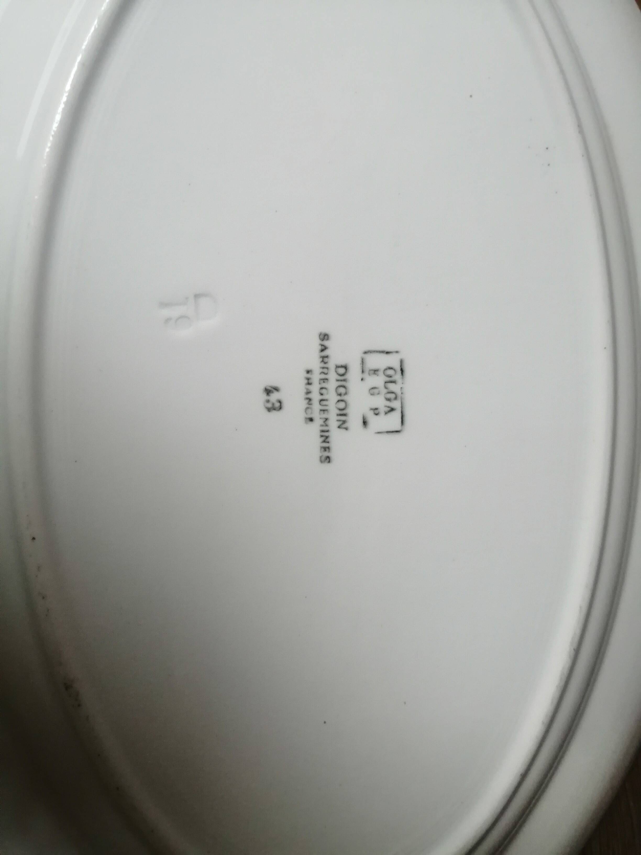 Digoin sarreguemines “olga” oval dish
