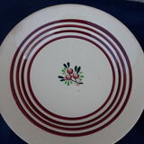 4 hollow plates in Gien earthenware red edain and flower diam 22.5 cm