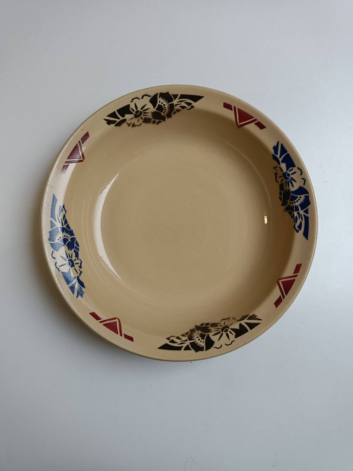 Large Badonviller art deco deep dish