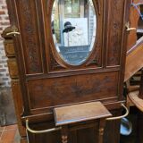 Old oak cloakroom or coat rack