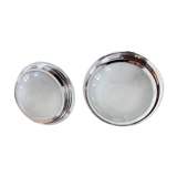 Pair of holophane wall lamps, chrome metal, france 1930 vintage art deco