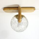 Kaiser Leuchten, wood and glass wall lamp from the 70s.