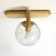 Kaiser Leuchten, wood and glass wall lamp from the 70s.