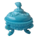 Bonbonnière en opaline bleue