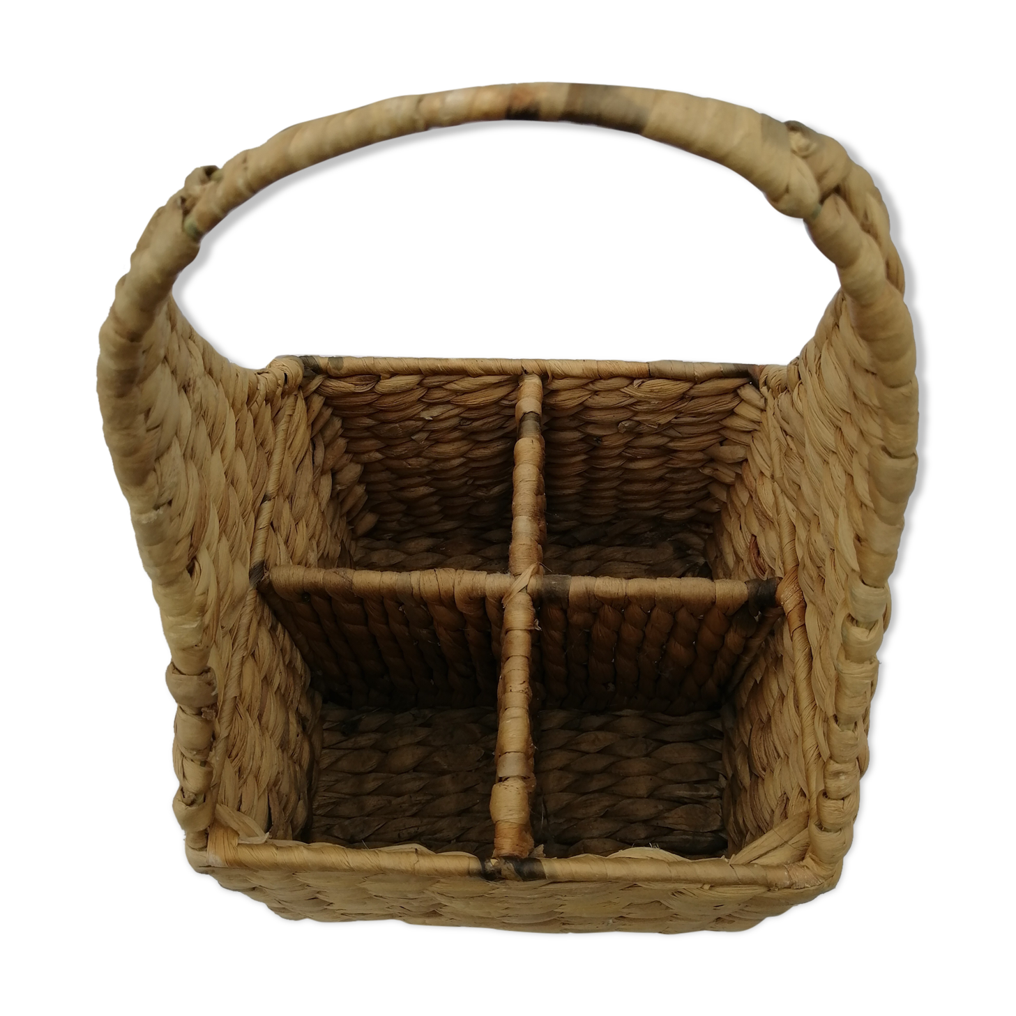 Panier en osier porte bouteille