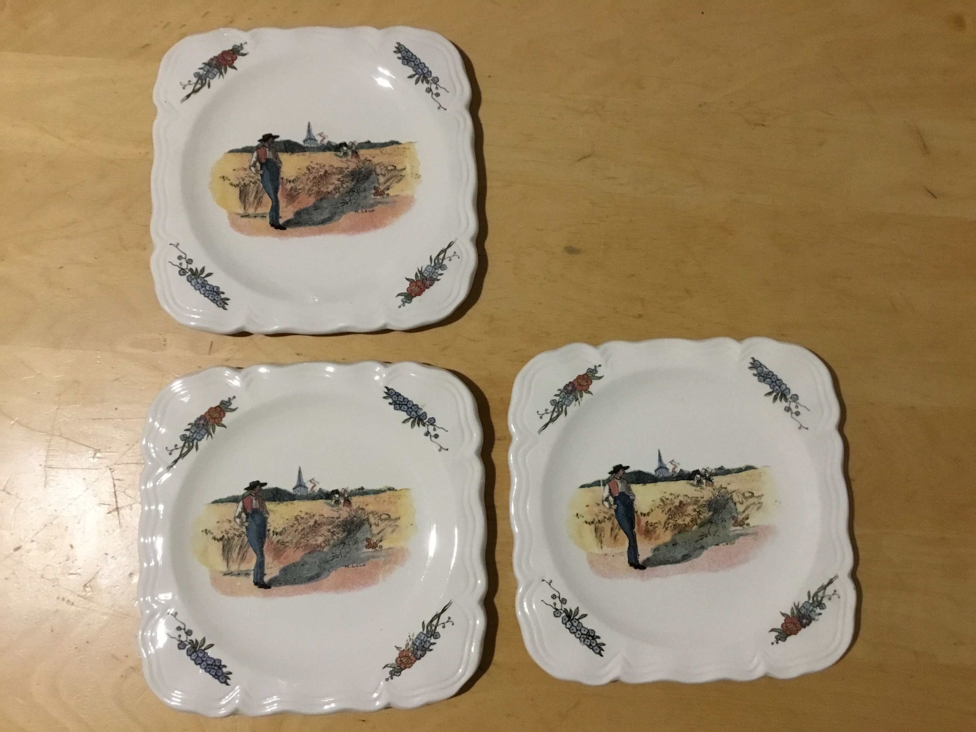 Square plates Obernai Sarreguemines