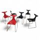 6 chaises Delfy par Gino Carollo pour Ciacci Kreaty / Italie années 1990 / 2 x rouges - 4 x noires