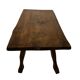 Vintage brutalist side table minimalistic design in dark wood