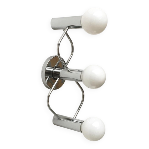 Lampe de plafond ou murale chromée Space Age par Gaetano Sciolari pour Leola, Allemagne, années 1970, lot de 2