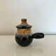Blue flamed and black condiment pot