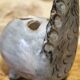 Zoomorphic glazed ceramic flower holder by Jean-Claude Raybaud