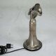 Silver Vermeil Figural Table Lamp with Opaline Glass. Italy 1960s