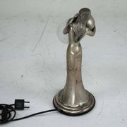 Silver Vermeil Figural Table Lamp with Opaline Glass. Italy 1960s