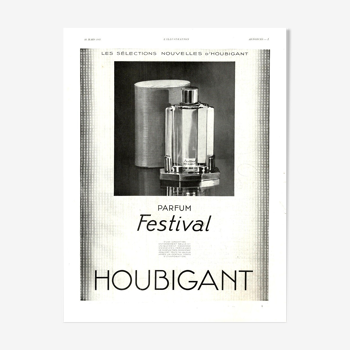 Vintage poster 30s Houbigant perfume