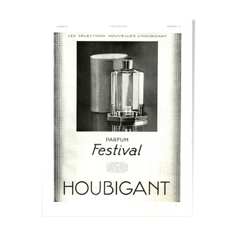 Vintage poster 30s Houbigant perfume