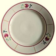 Grand plat de service ancien en faïence de gien