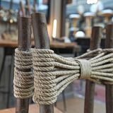 Vintage wooden chairs and 1950s rope