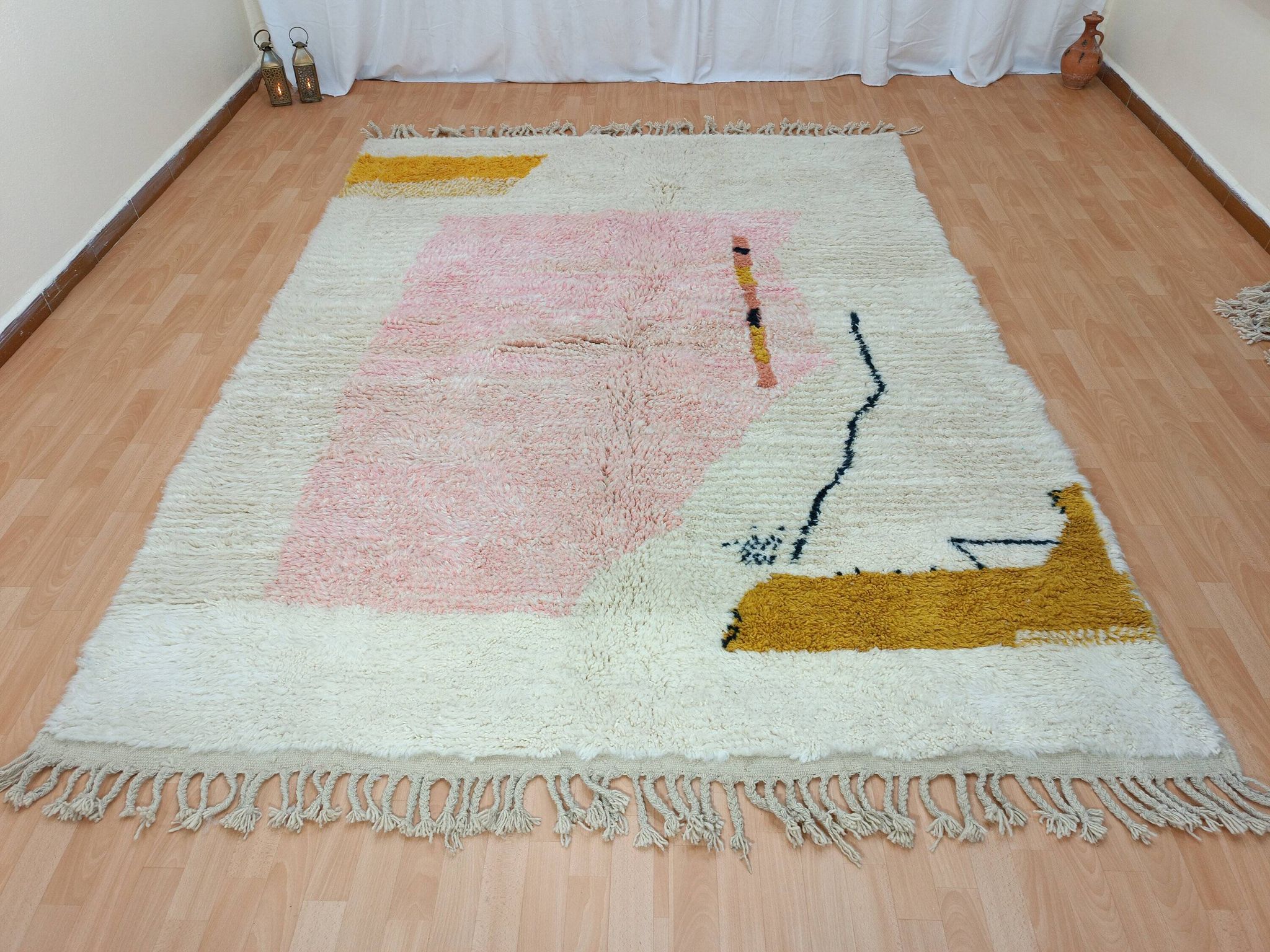 Grand tapis en laine marocain 2.5 x 1.5 m