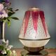 Vintage Art Deco globe table lamp in transparent and purple glass.