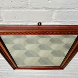 Wall mirror rectangular marquetry wood frame