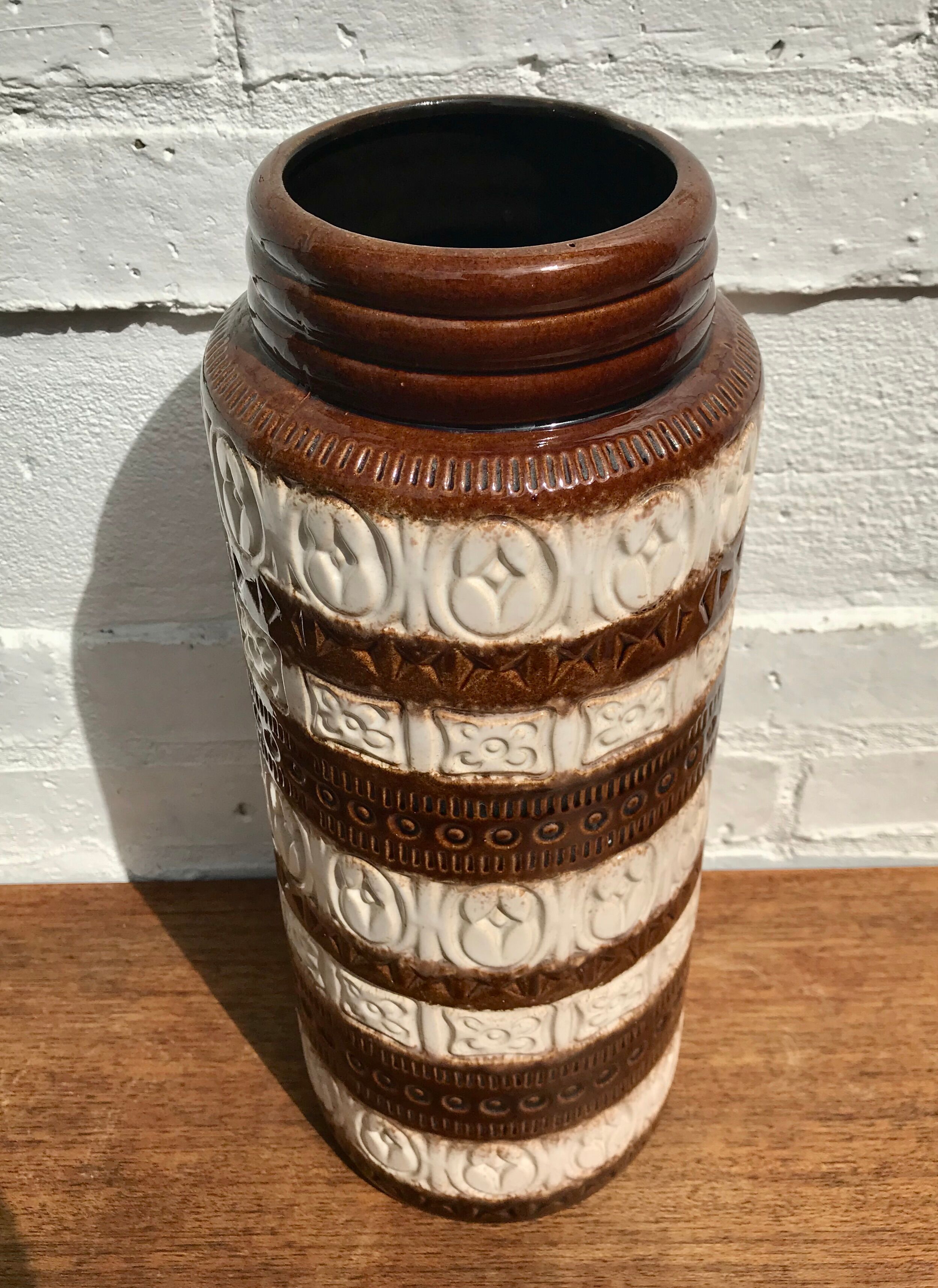 Vintage West German Vase Tall Brown #792