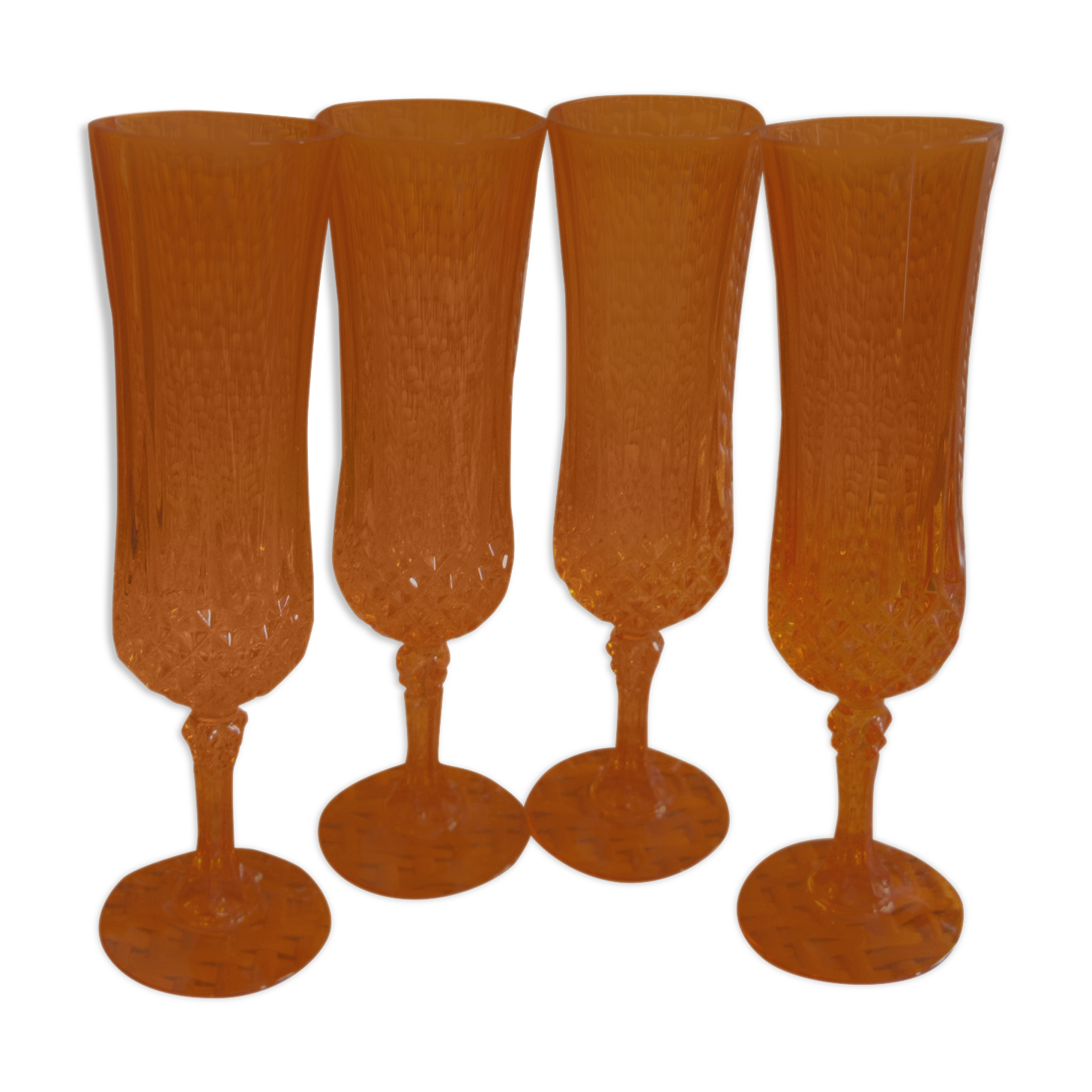 Verres flûtes à champagne cristal orange