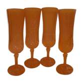 Verres flûtes à champagne cristal orange