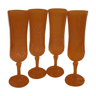 Glasses champagne flutes orange crystal