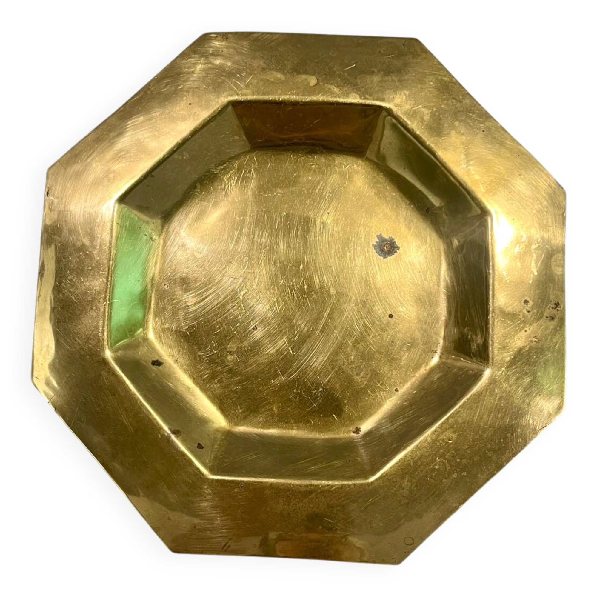Octagonal brass plate