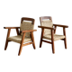 Pair of children's armchairs in rope, attributed to Audoux Minet.