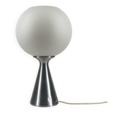 Lampe Space Age Erco en Verre Opalin et Métal Brossé, Allemagne 1974