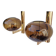 Wall lights (1 pair) brass glass